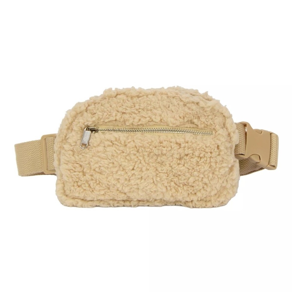 Wild Fable Sherpa Belt Fanny Pack Bag, Beige